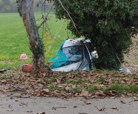 SANT’OMERO: AUTO SI SCHIANTA CONTRO UN ALBERO: MUORE 22ENNE, GRAVE IL CONDUCENTE
