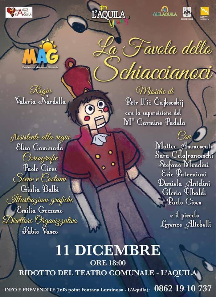 L’AQUILA: OGGI IN SCENA AL RIDOTTO DEL TEATRO COMUNALE LA FAVOLA DELLO SCHIACCIANOCI