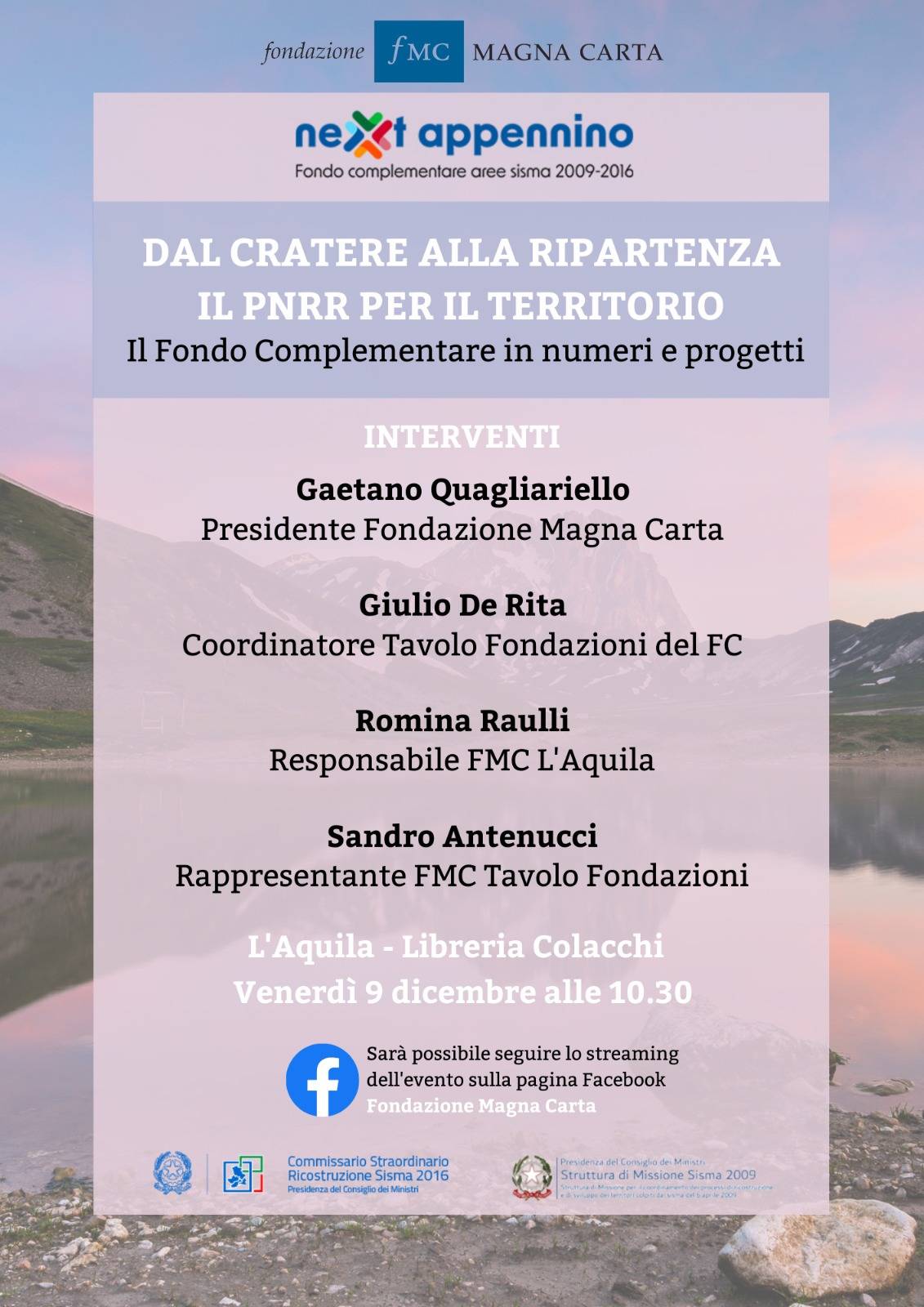 PNRR: DOMANI A L’AQUILA MAGNA CARTA PRESENTA DATI FONDO COMPLEMENTARE