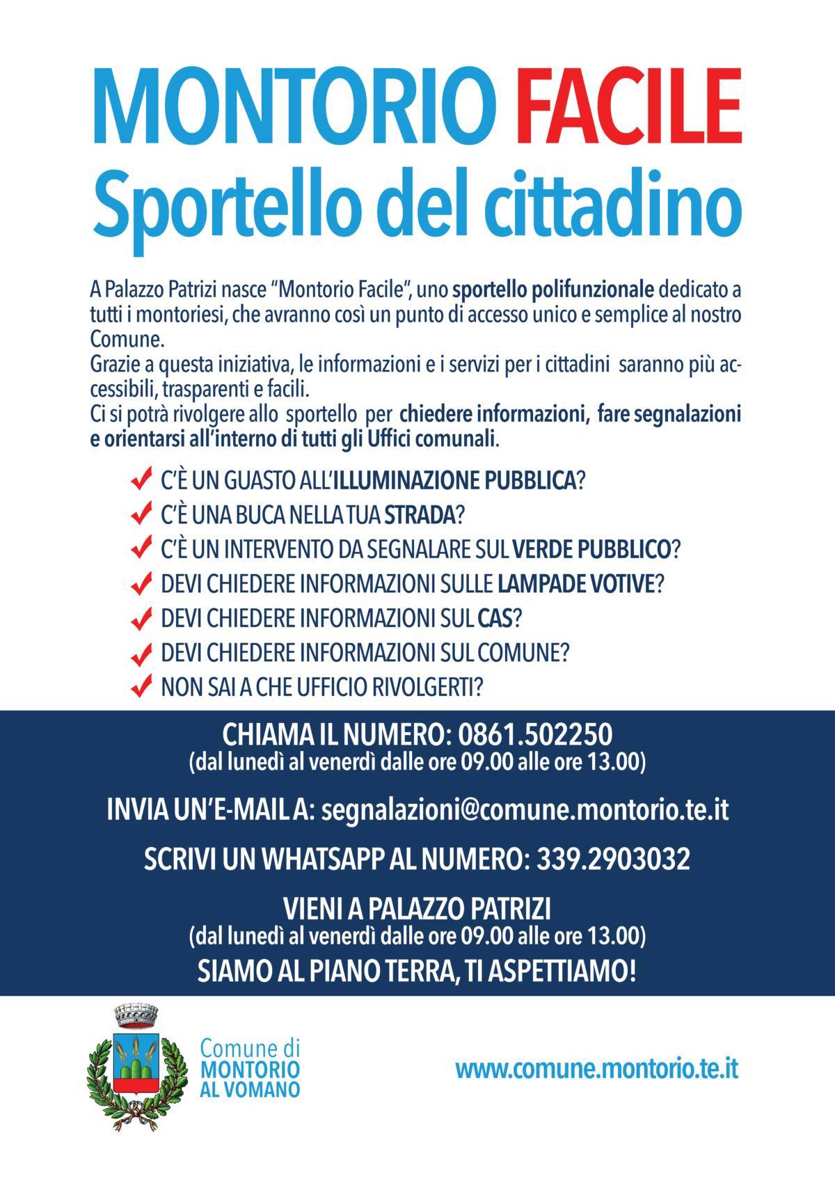 NASCE “MONTORIO FACILE”, ALTITONANTE: “UNO SPORTELLO UNICO E SEMPLICE DEDICATO AI CITTADINI”