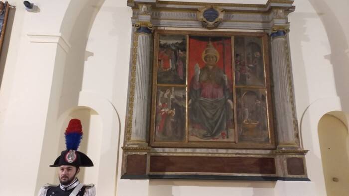 PINETO: PALA D’ALTARE DI ANDREA DE LITIO RUBATA NEL 2006 TORNA NELLA CHIESA DI SANT’ILARIO