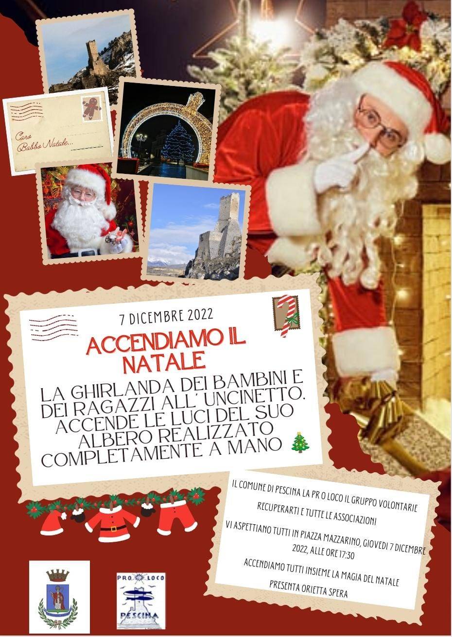 PESCINA: IL 7 DICEMBRE SI ACCENDE L’ALBERO DI NATALE DELLA PACE, UN CHILOMETRO ALL’UNCINETTO