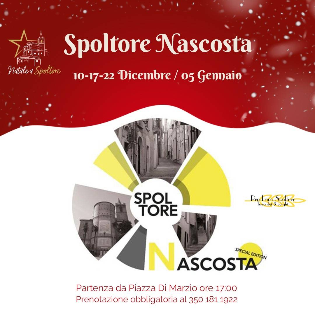 TORNA “SPOLTORE NASCOSTA”: VISITA GUIDATA NEL CENTRO STORICO PER AMMIRARE LUOGHI DA RISCOPRIRE