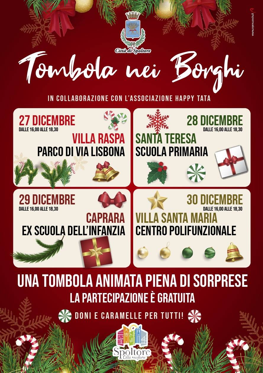 SPOLTORE: ARRIVA LA TOMBOLA NEI BORGHI
