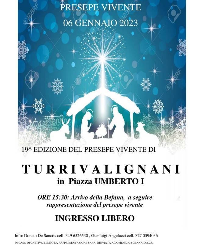 TURRIVALIGNANI: IL 6 GENNAIO IL PRESEPE VIVENTE