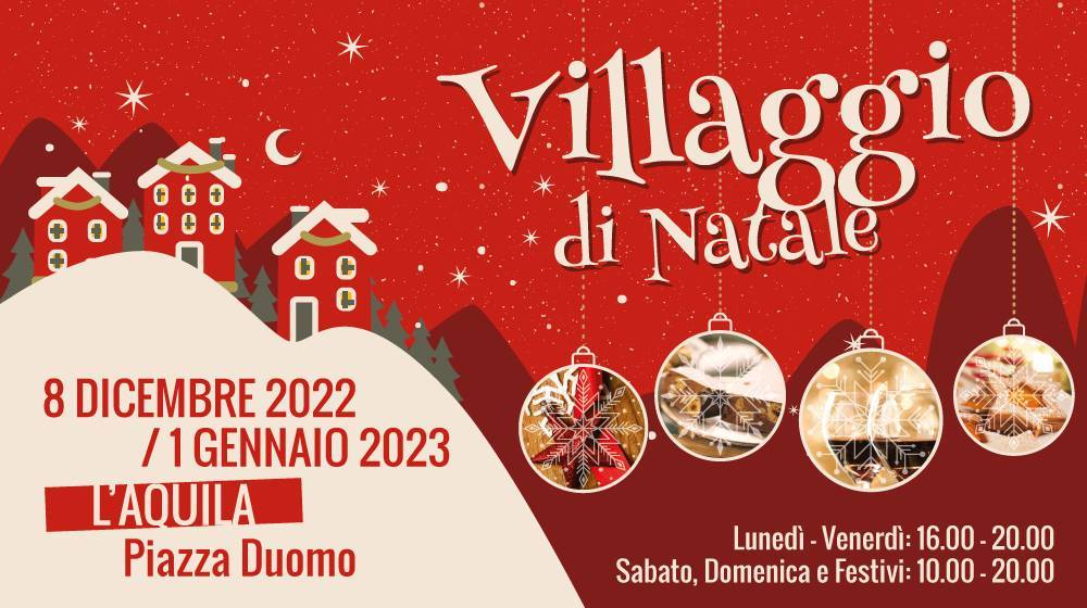 L’AQUILA: IL VILLAGGIO DI NATALE IN PIAZZA DUOMO, INFO E ORARI