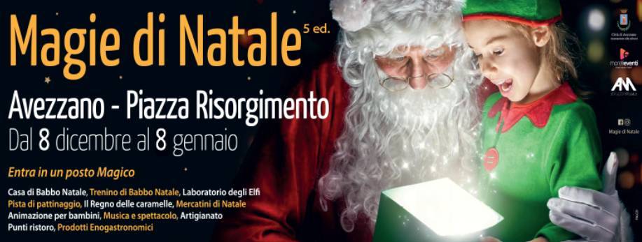 SI ACCENDE IL NATALE AD AVEZZANO: DA DOMANI UN MESE DI EVENTI, IL PROGRAMMA