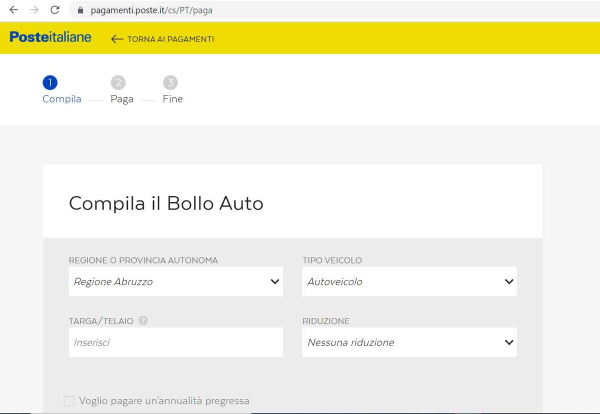 POSTE ITALIANE: SERVIZI DIGITALI PAGAMENTO DEL BOLLO AUTO