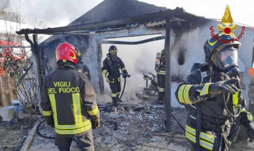 MOSCUFO: INCENDIO IN UN GARAGE, DOMATO DAI VIGILI DEL FUOCO