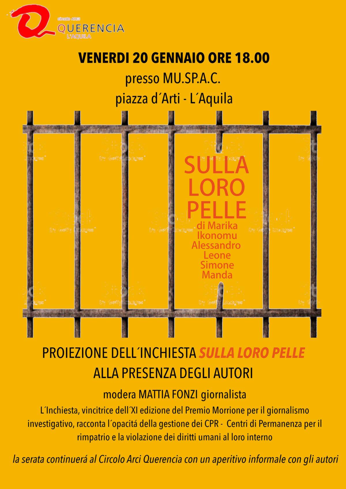 “SULLA LORO PELLE”: A L’AQUILA PROIEZIONE DELL’INCHIESTA ALLA PRESENZA DEGLI AUTORI