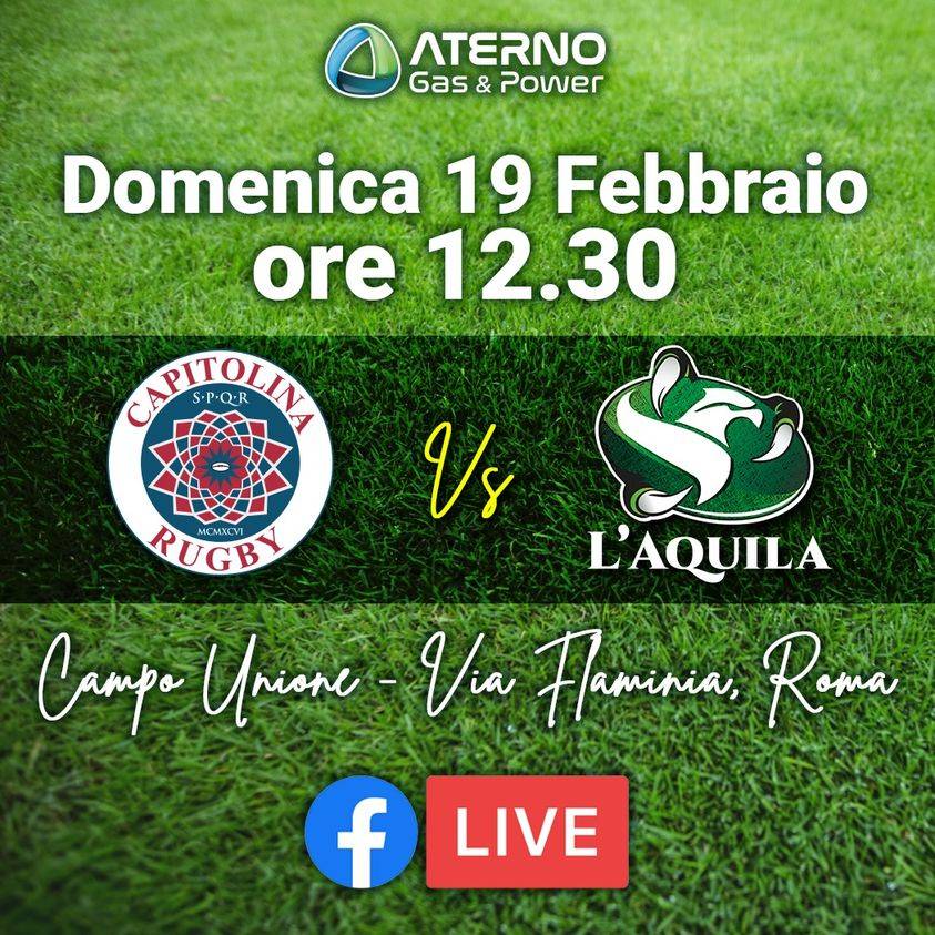 RUGBY L’AQUILA: DIRETTA STREAMING PARTITA CONTRO LA CAPITOLINA
