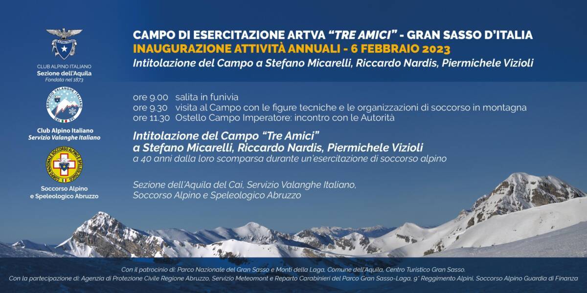 CAMPO IMPERATORE: L’AREA DI ESERCITAZIONE SARA’ INTITOLATA DAL CAI A 3 ALPINISTI MORTI 40 ANNI FA