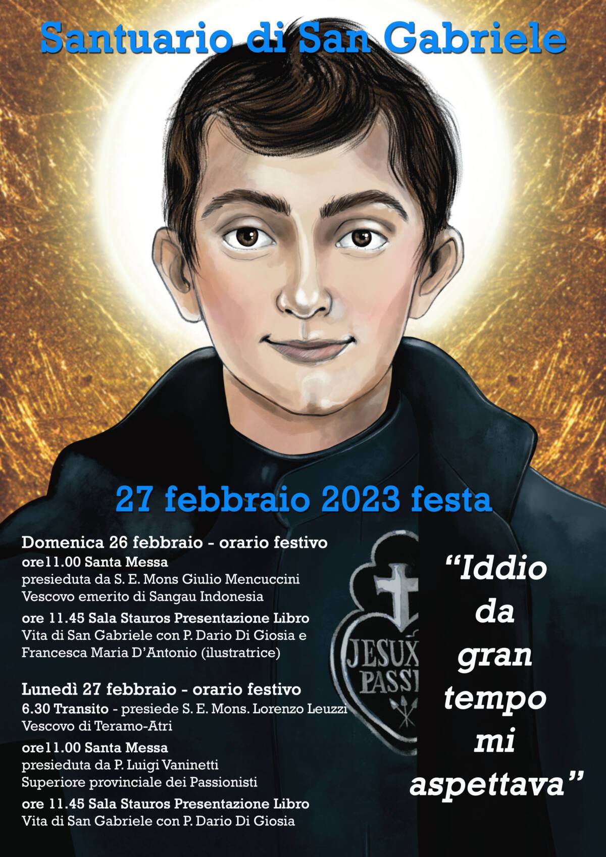 SAN GABRIELE: IL 27 FEBBRAIO TORNA LA FESTA, IL PROGRAMMA DELLE CELEBRAZIONI