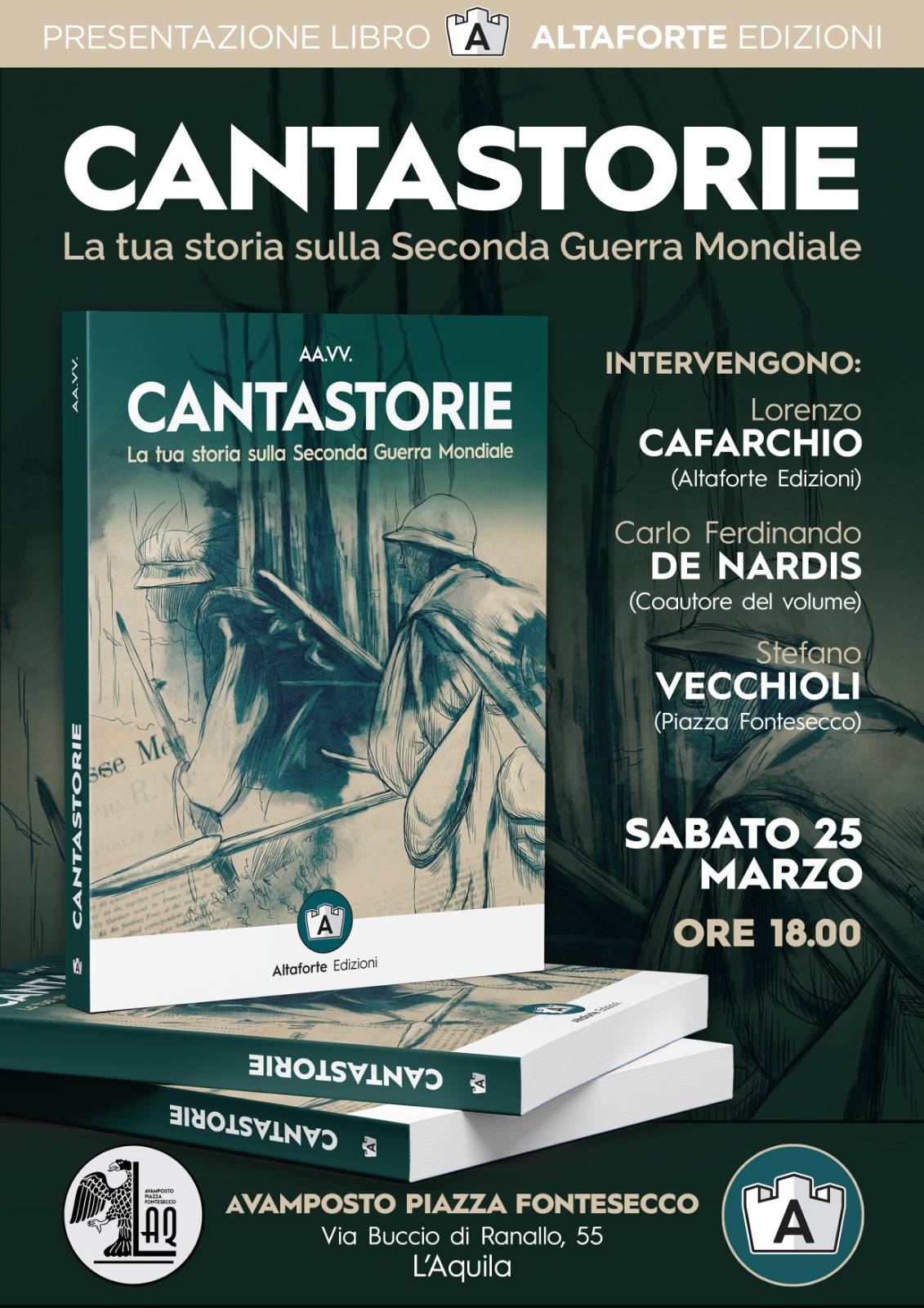 L’AQUILA: “CANTASTORIE”, A PIAZZA FONTESECCO RIVIVONO LE VICENDE DELLA SECONDA GUERRA MONDIALE