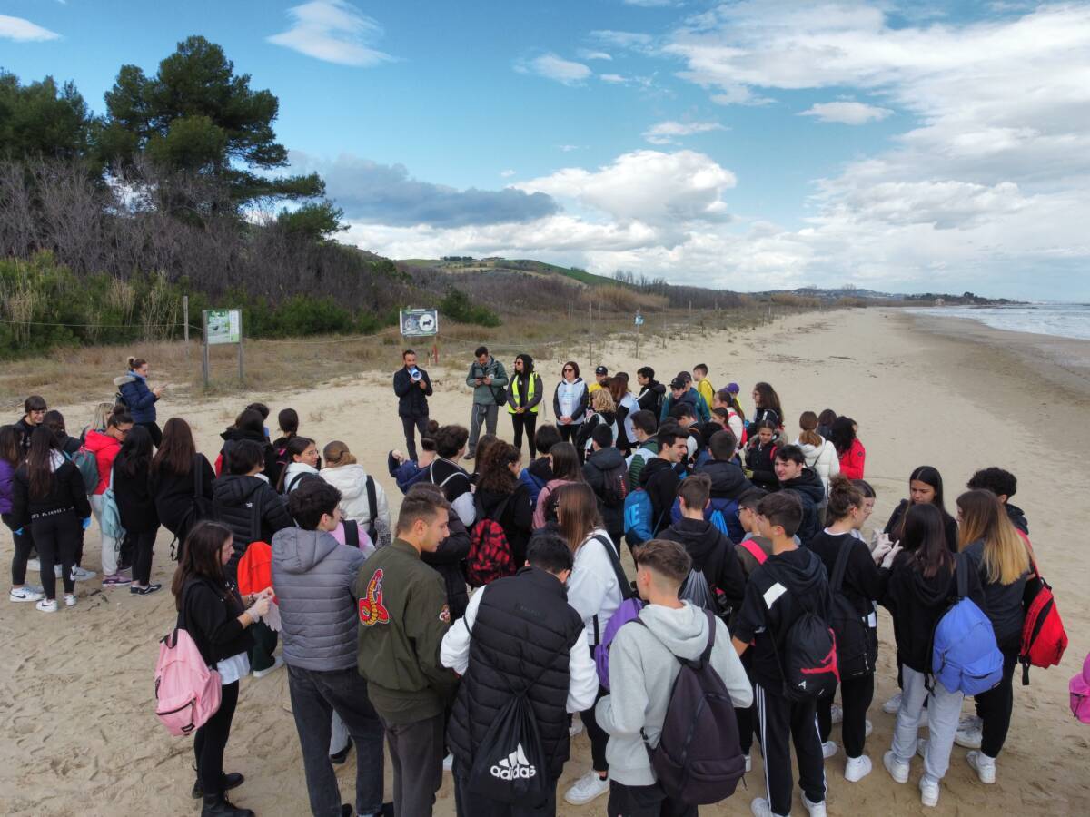 STUDENTI DELLE SUPERIORI DI ROSETO E PINETO IMPEGNATI A RIPULIRE LA RISERVA DEL BORSACCHIO