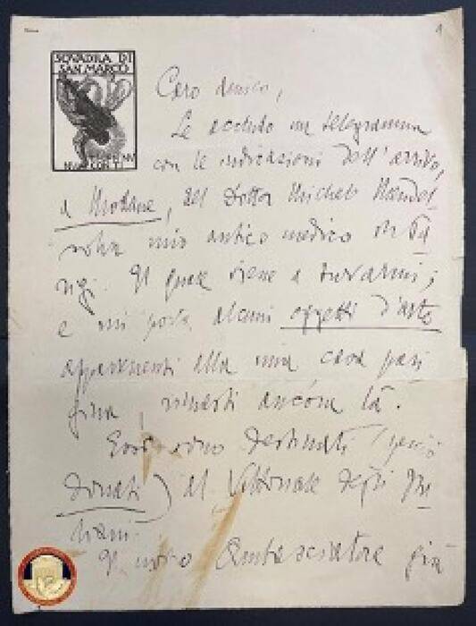 D’ANNUNZIO, LETTERA DEL VATE RESTITUITA ALLA BIBLIOTECA NAZIONALE DI ROMA