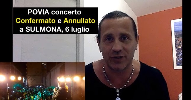 STOP CONCERTO A SULMONA, POVIA: “ATTEGGIAMENTO MAFIOSO”; COMUNE VALUTA DENUNCIA: “NESSUN RUOLO”