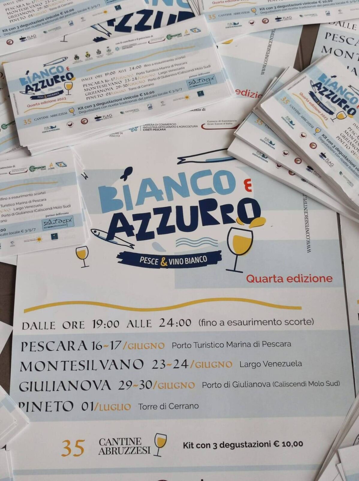 AL VIA DA PESCARA “BIANCO E AZZURRO”: IL VINO INCONTRA IL MARE