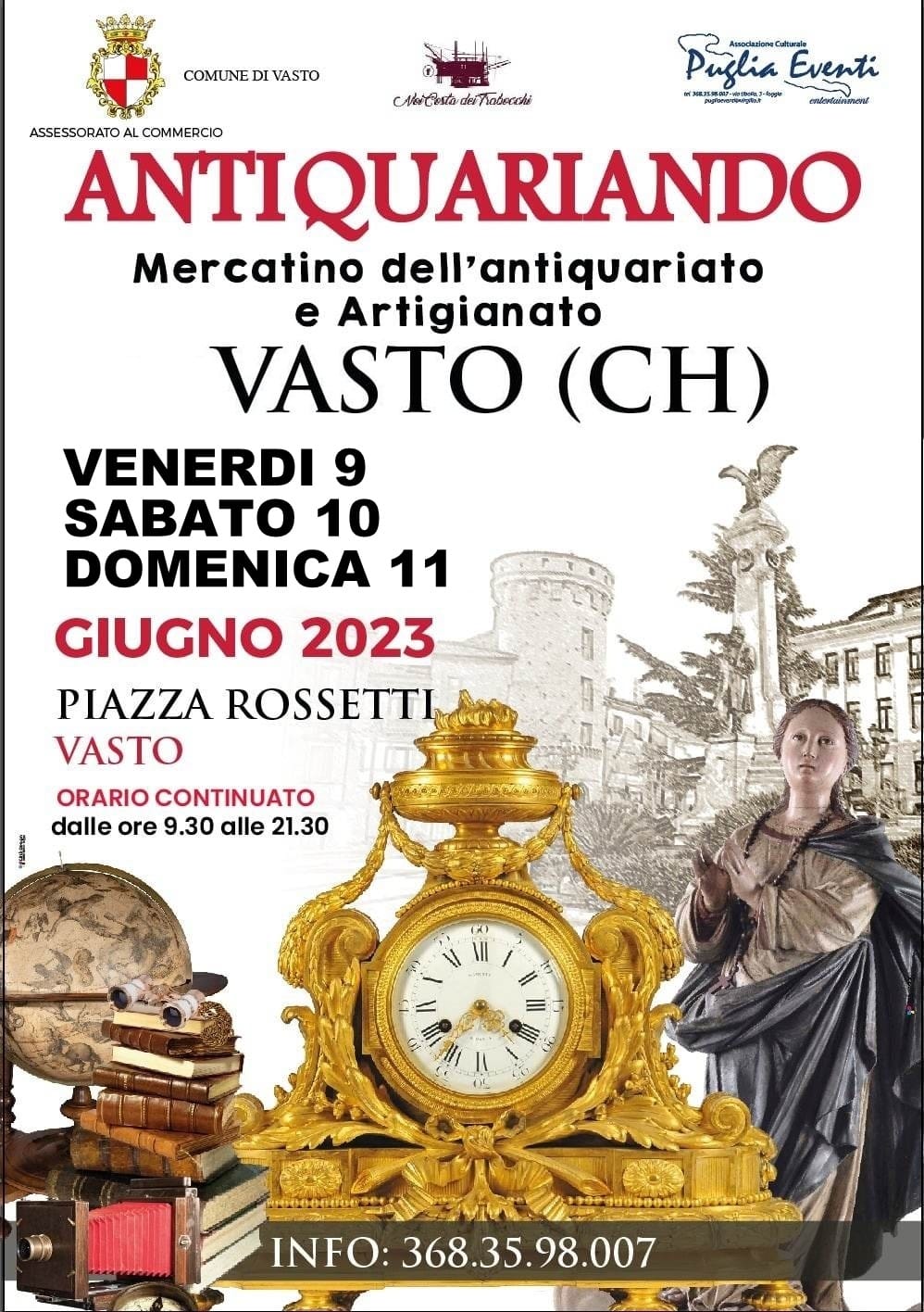 “ANTIQUARIANDO”: A VASTO MERCATINO DAL 9 ALL’11 GIUGNO