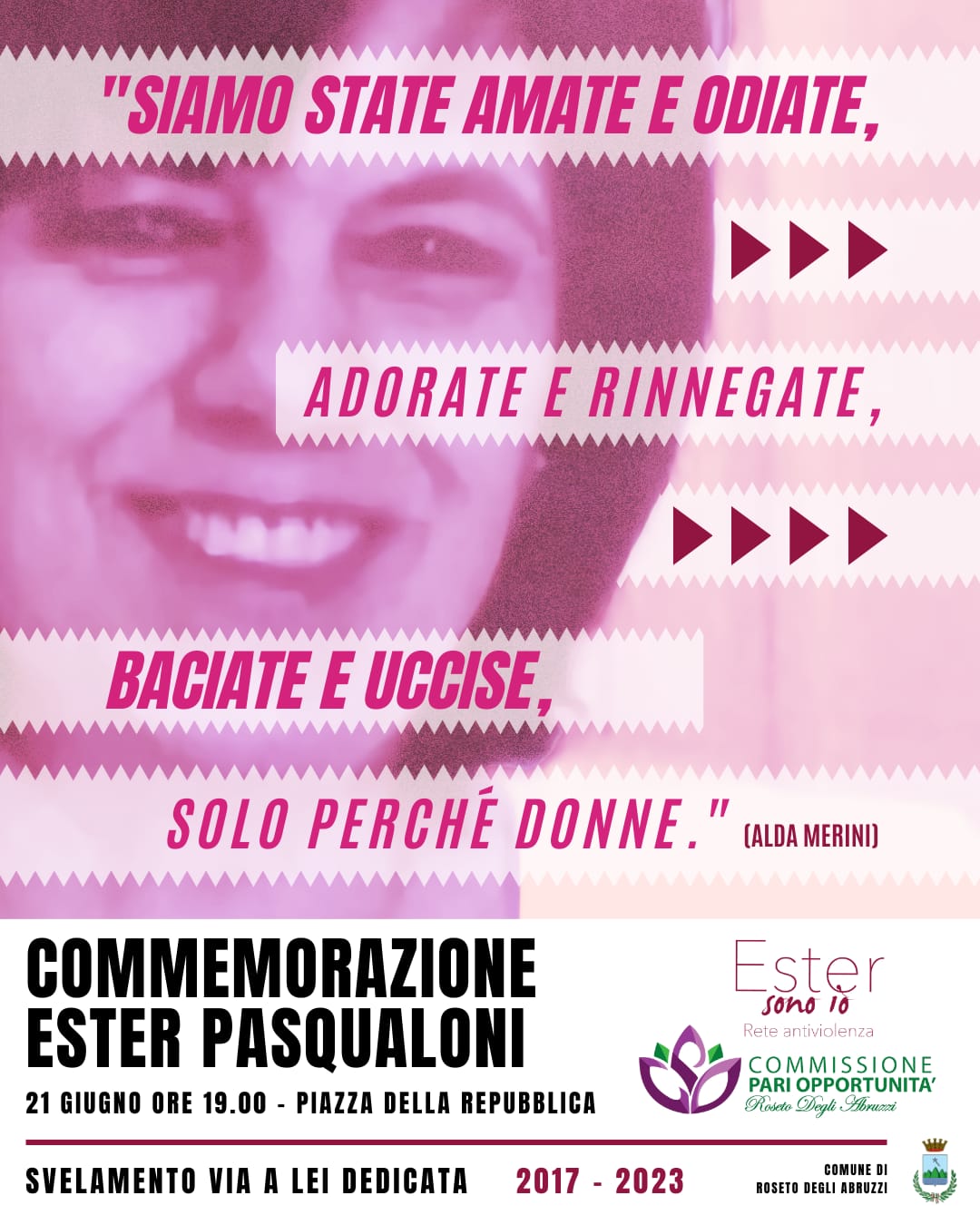 FEMMINICIDIO: ROSETO INTITOLA UNA VIA ALLA DOTTORESSA ESTER PASQUALONI