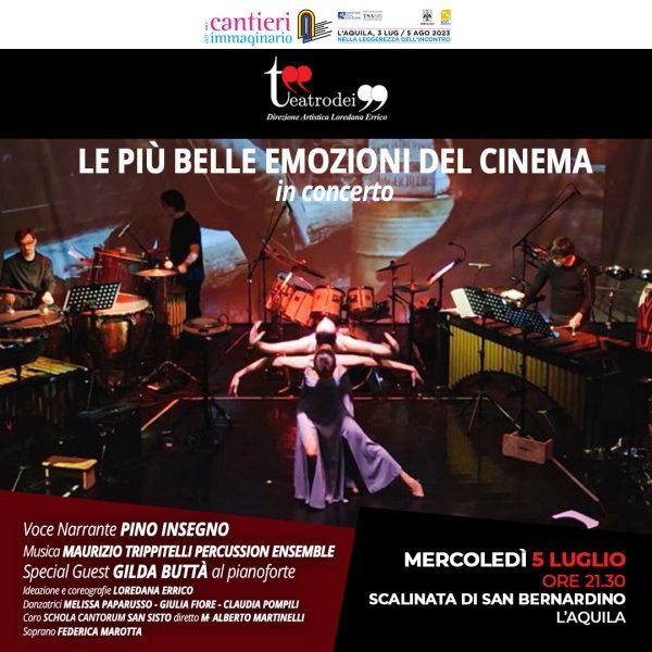 CANTIERI DELL’IMMAGINARIO ALL’AQUILA: OGGI GRANDE SERATA CON LE MIGLIORI MUSICHE DA FILM