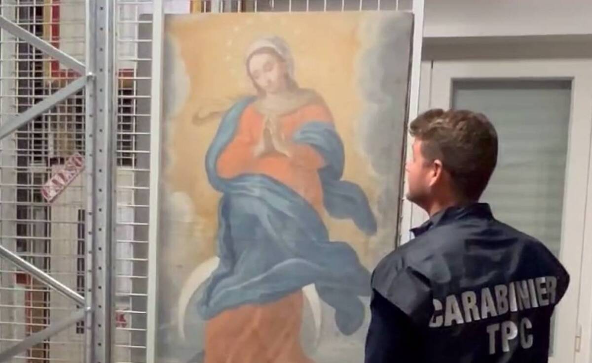 L’AQUILA: RESTITUITO A PARROCCHIA DI RIETI, DIPINTO IMMACOLATA CONCEZIONE SCOMPARSO DA 30 ANNI