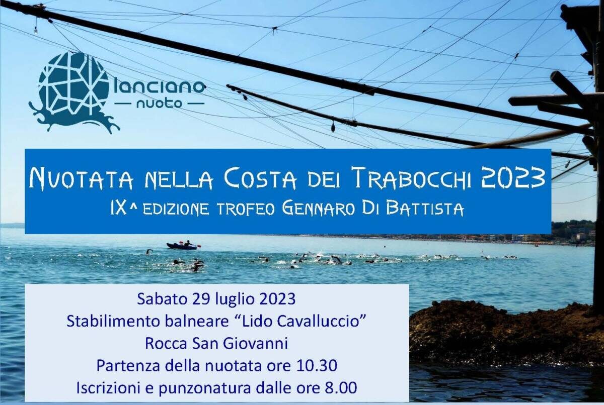 ROCCA SAN GIOVANNI: ‘NUOTATA DELLA COSTA DEI TRABOCCHI’ TRA SPORT E SOLIDARIETA’