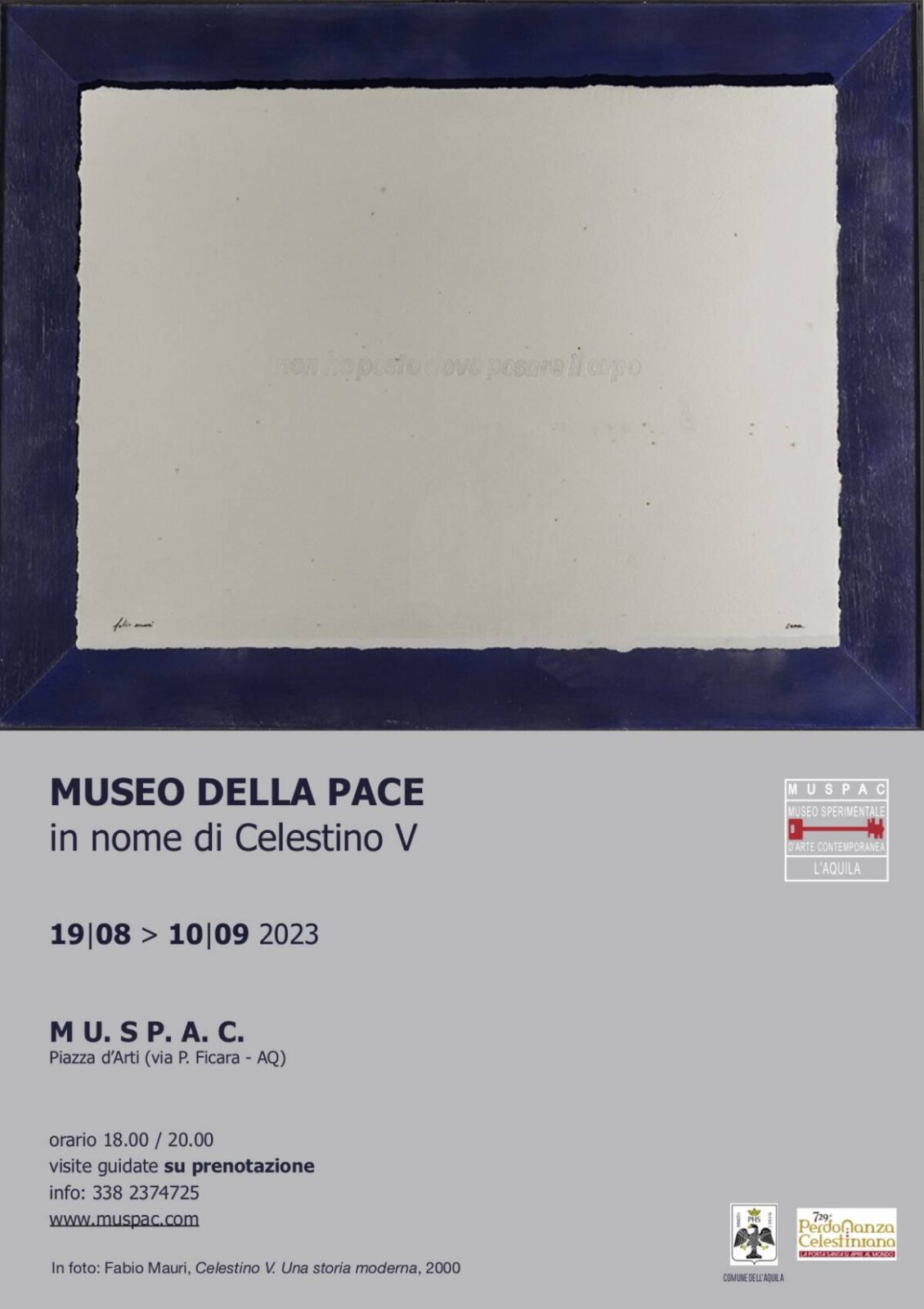 PERDONANZA L’AQUILA:  ALLESTITA LA MOSTRA “MUSEO PER LA PACE” NELLA SEDE DI PIAZZA D’ARTI
