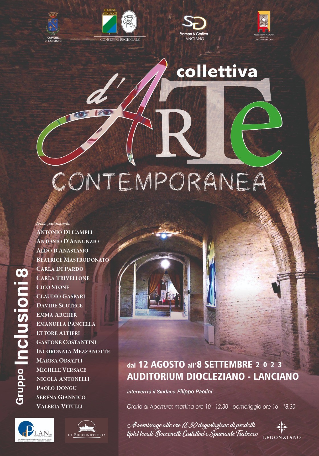 LANCIANO, “INCLUSIONI 8”: MOSTRA DI 20 ARTISTI DA TRE REGIONI, DAL 12 AGOSTO ALL’8 SETTEMBRE