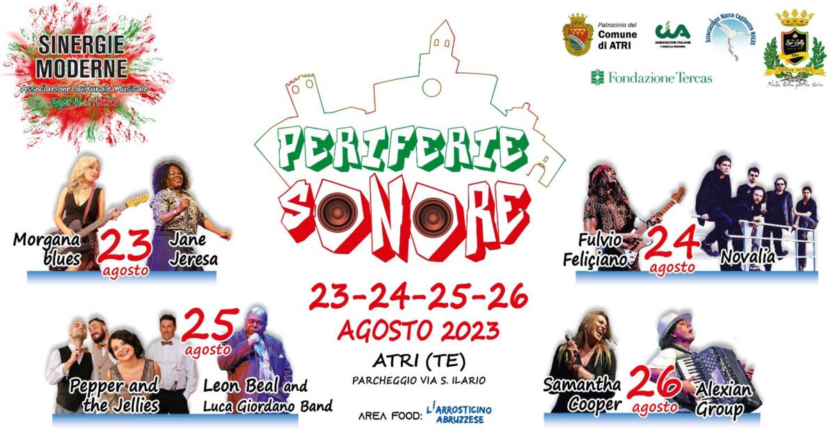 “PERIFERIE SONORE”: AD ATRI QUATTRO SERATE DI MUSICA, IL PROGRAMMA