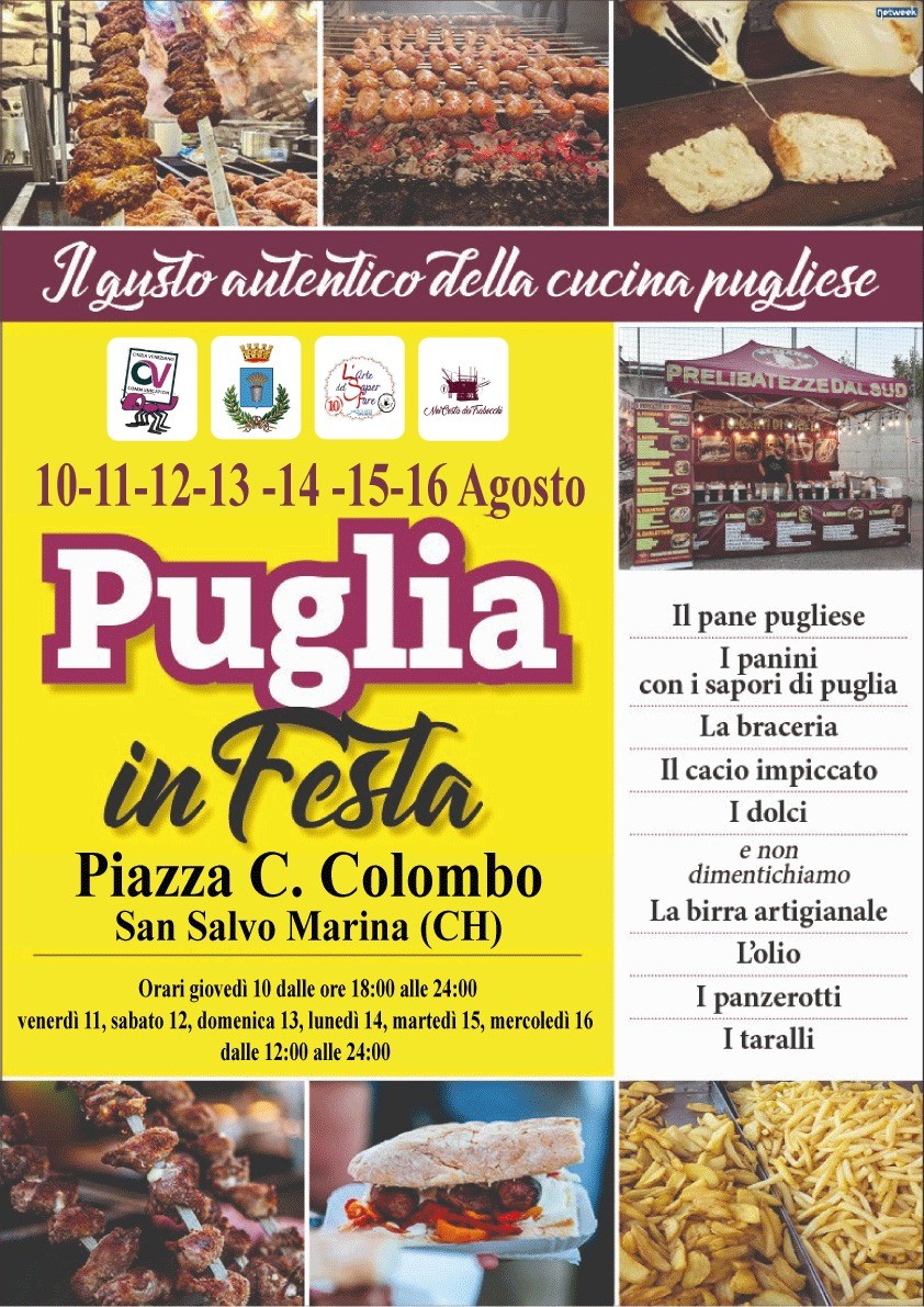SAN SALVO: I SAPORI DELLA PUGLIA PER 7 GIORNI SUL LUNGOMARE