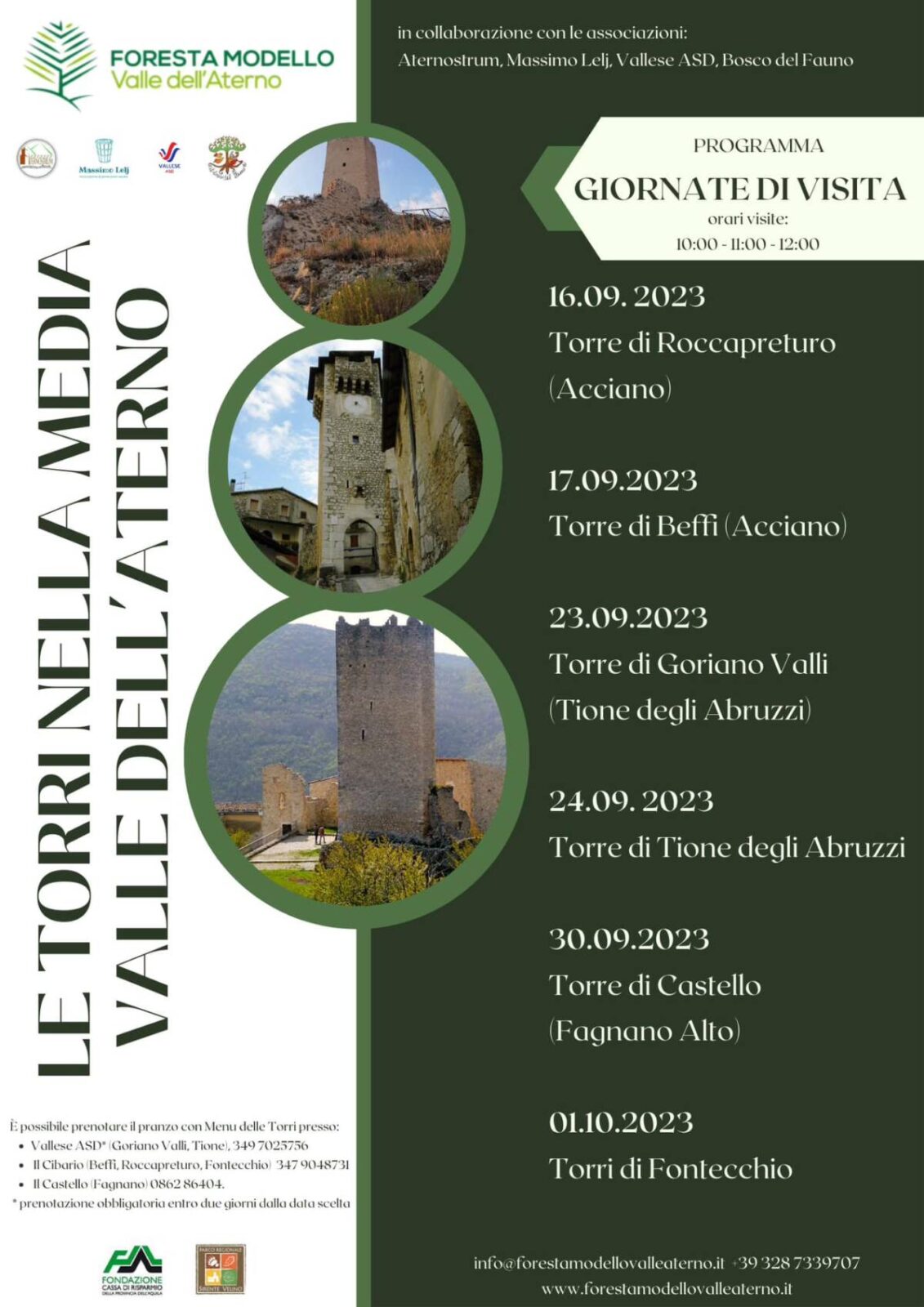 “LE TORRI DELLA MEDIA VALLE DELL’ATERNO”: NEL WEEK END VISITE A ROCCAPRETURO E BEFFI