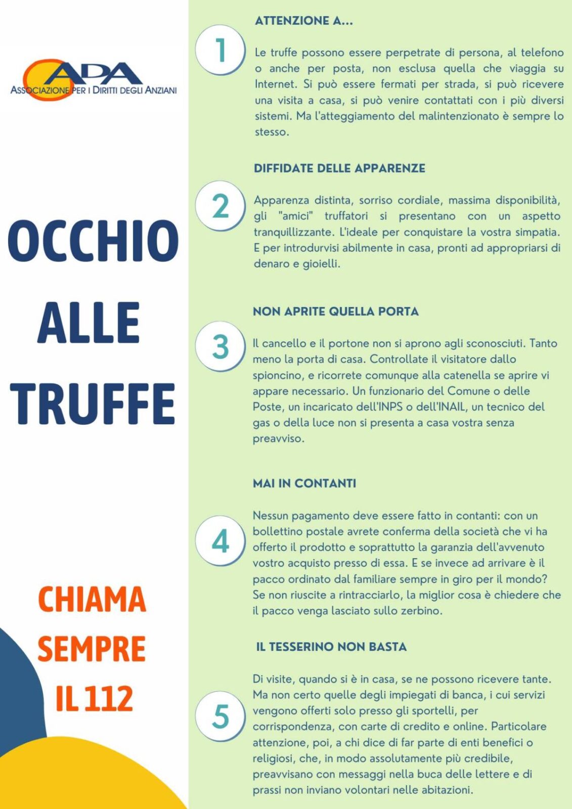 “OCCHIO ALLE TRUFFE”: AL VIA CAMPAGNA DELL’ADA ABRUZZO A TUTELA PERSONE ANZIANE, IL DECALOGO