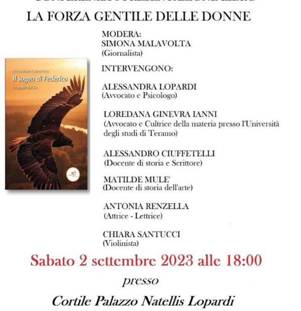 L’AQUILA: SABATO A PALAZZO NATELLIS CONVEGNO “LA FORZA GENTILE DELLE DONNE”