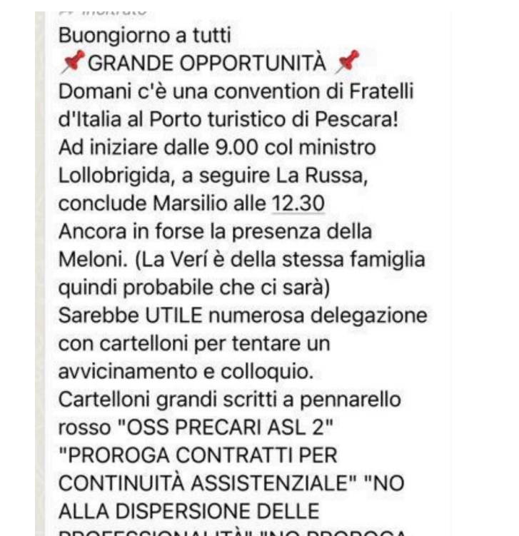 EVENTO FDI A PESCARA: D’ALFONSO, “IN ASL CHIETI MESSAGGIO DA VENTENNIO E OBOLO FEDELTA'”