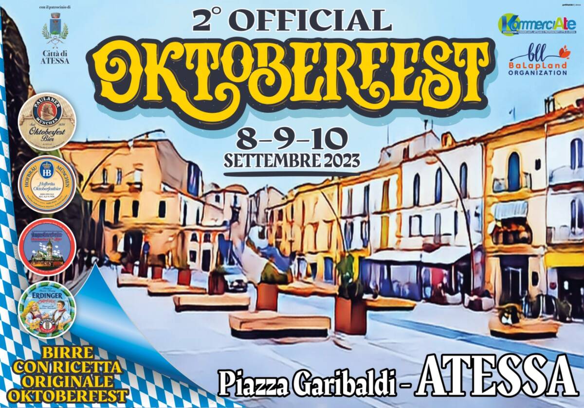 C’E’ ANCHE UN OKTOBERFEST AD ATESSA: MANIFESTAZIONI DALL’8 AL 10 SETTEMBRE IN PIAZZA GARIBALDI