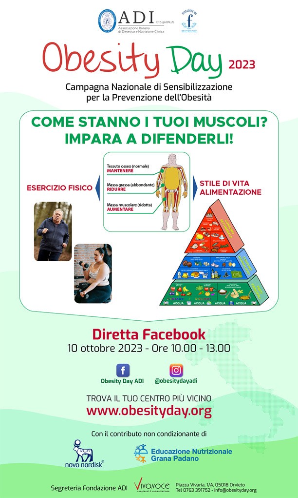 GIORNATA NAZIONALE CONTRO L’OBESITA’: ADERISCE IL CENTRO DELL’OSPEDALE DI CHIETI
