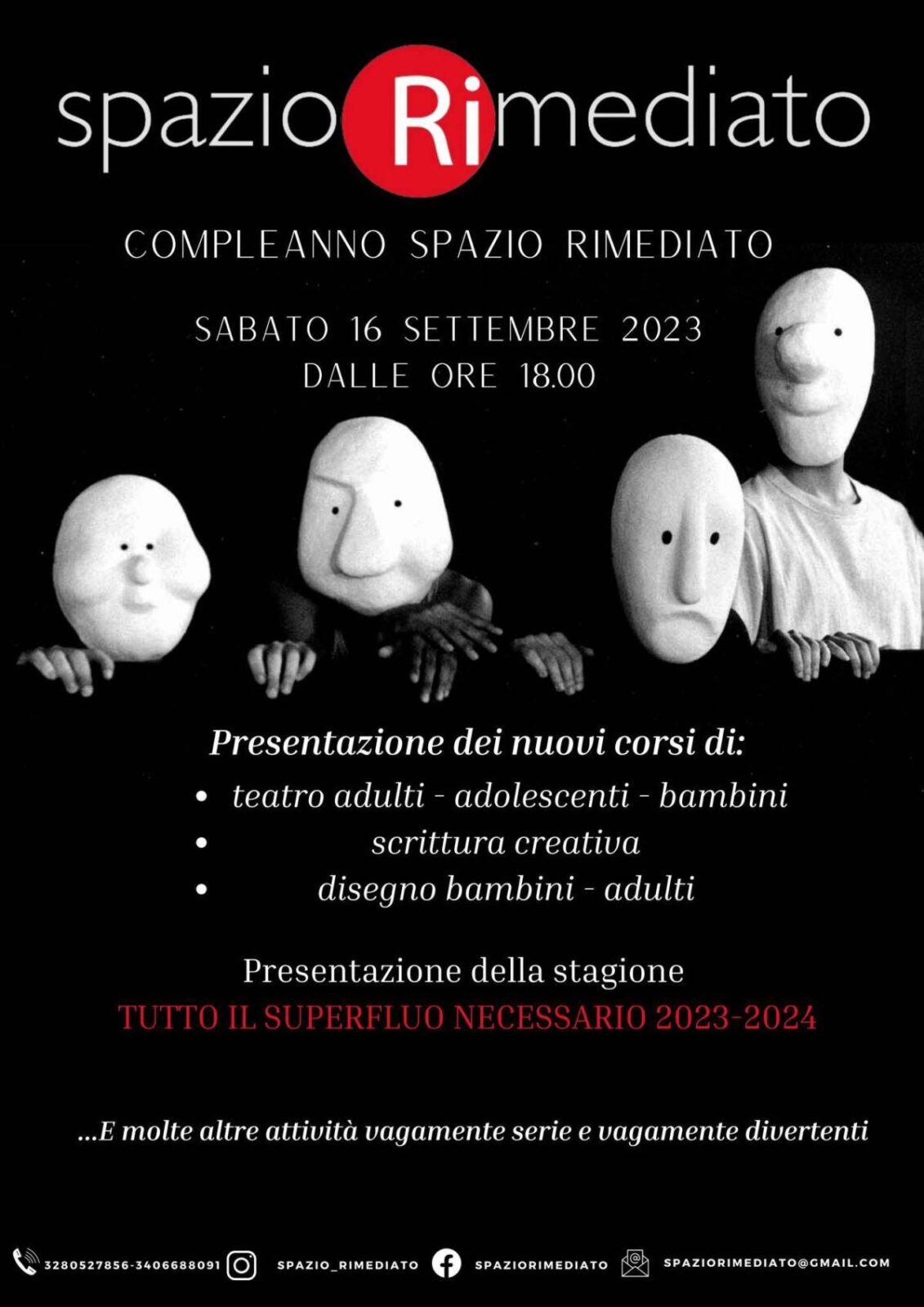 “SPAZIO RIMEDIATO”: INIZIATIVE PER LA PROSSIMA STAGIONE PER GLI APPASSIONATI  AQUILANI DI TEATRO