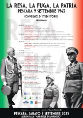“ARMISTIZIO E FUGA DI PESCARA IL 9 SETTEMBRE 1943”:CONVEGNO ALL’AURUM CON  AUTOREVOLI STORICI