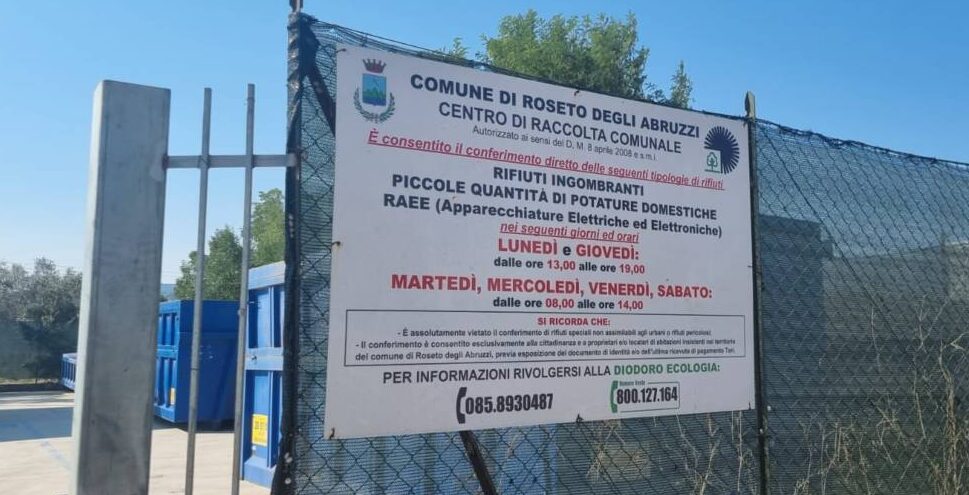ROSETO, CENTRO RACCOLTA AUTOPORTO: PRIMO MESE ATTIVITA’, OLTRE 400 CONFERIMENTI