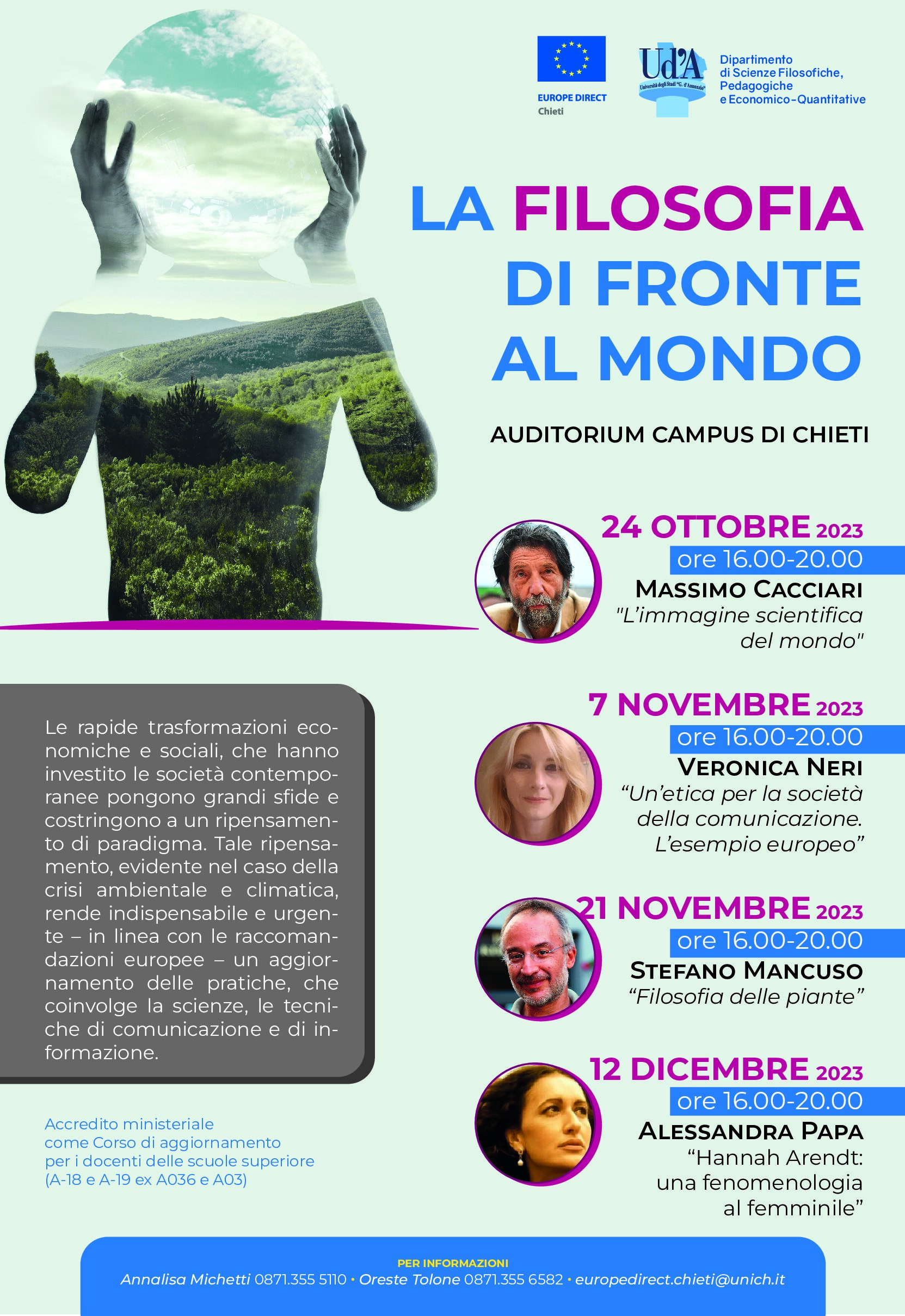 CHIETI: DOMANI CONFERENZA DEL PROFESSOR CACCIARI NELL’AUDITORIUM DEL RETTORATO