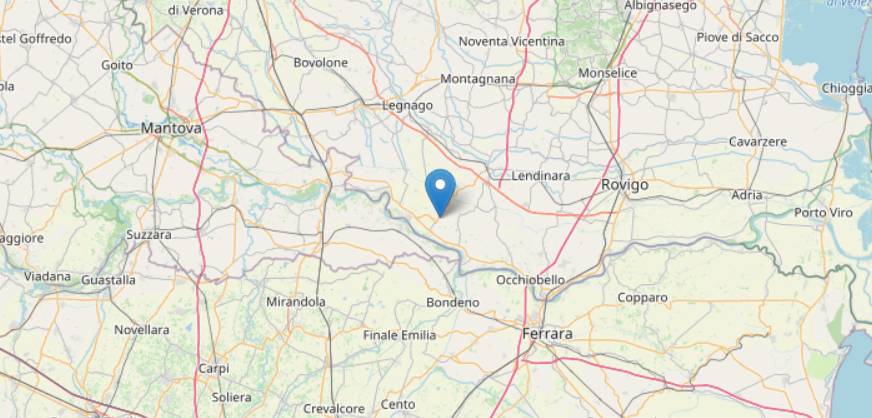TERREMOTO: SCOSSA 4.2 IN PROVINCIA DI ROVIGO
