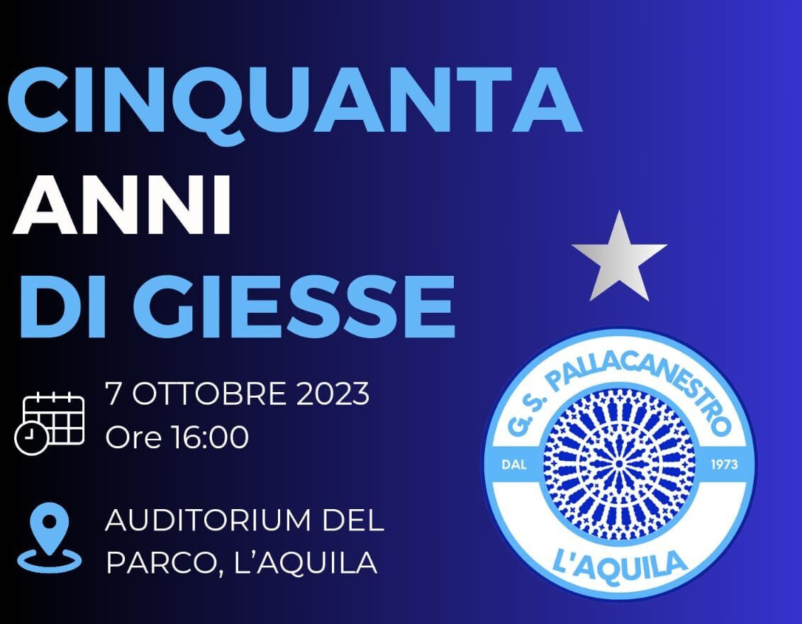 GS PALLACANESTRO L’AQUILA: IL 7 OTTOBRE FESTA PER IL CINQUANTENNALE