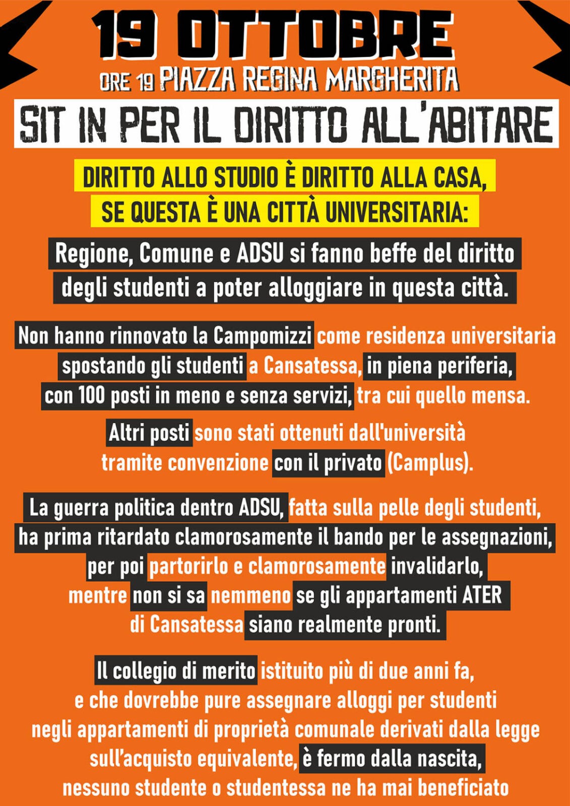 DOMANI SIT-IN ALL’AQUILA A FAVORE DEL “DIRITTO ALL’ABITARE” PROMOSSO DAL COMITATO 3.32