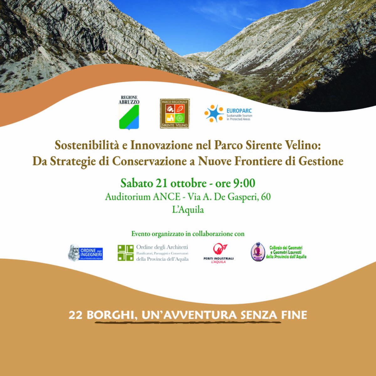 PARCO SIRENTE VELINO: DOMANI CONVEGNO ALL’ANCE PER BILANCIO 2 ANNI PRESIDENZA D’AMORE