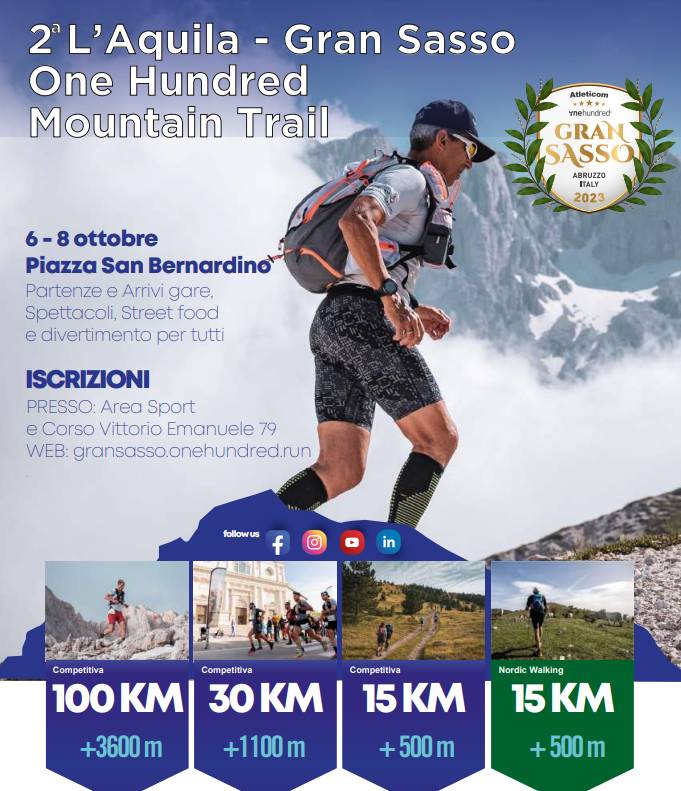 L’AQUILA: ARRIVA LA SECONDA EDIZIONE DELLA GRAN SASSO ONE HUNDRED MOUNTAIN TRAIL