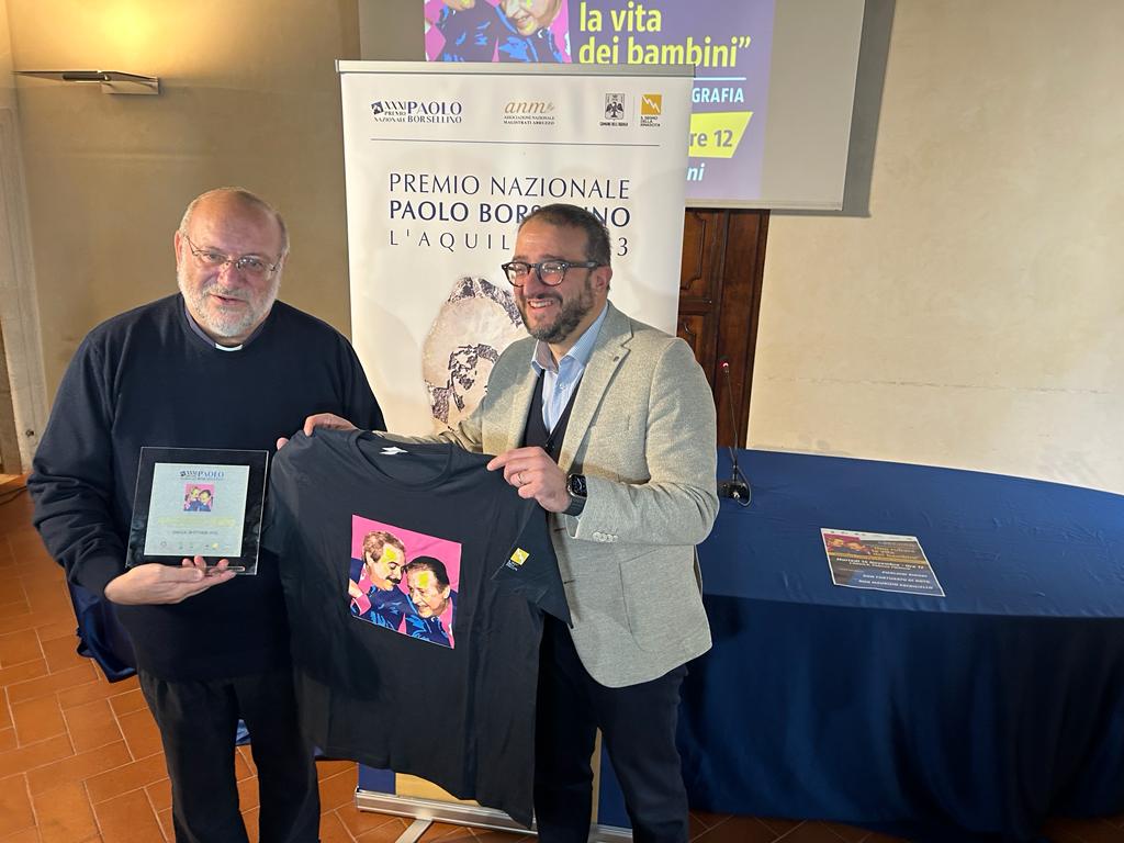 LOTTA ALLA PEOPORNOGRAFIA, PREMIO BORSELLINO, A L’AQUILA DON FORTUNATO DI NOTO