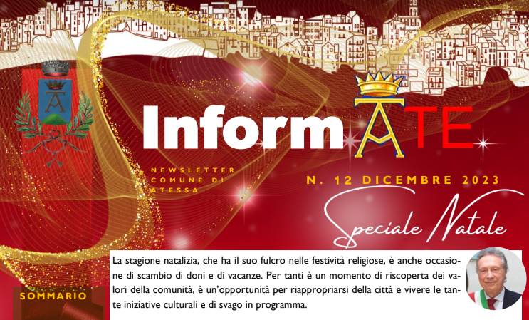 ATESSA, FESTIVITA’ NATALIZIE: AL VIA DA SABATO 2 DICEMBRE