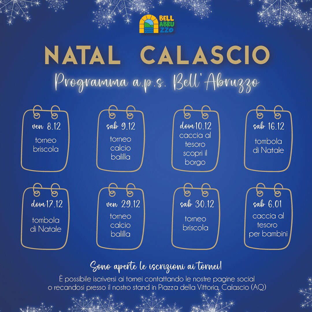 NATAL CALASCIO: TRA TOMBOLA, TORNEI E CACCIA AL TESORO