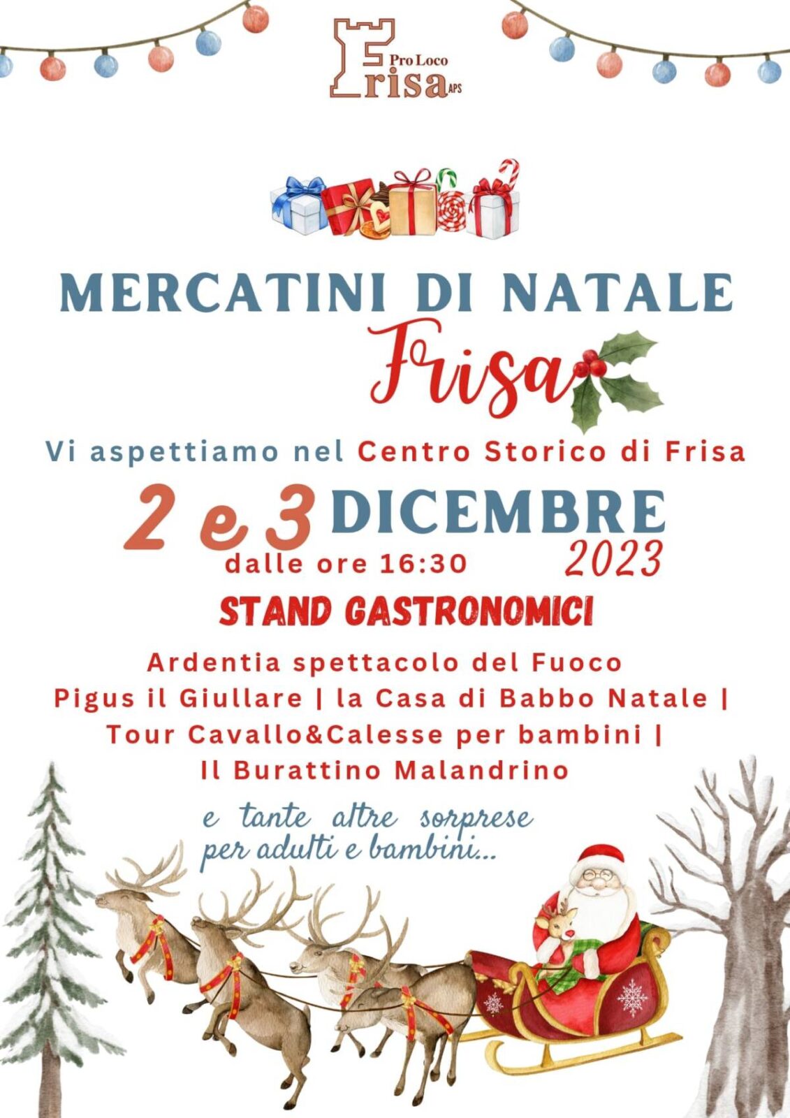 I MERCATINI DI NATALE NEL CENTRO STORICO DI FRISA